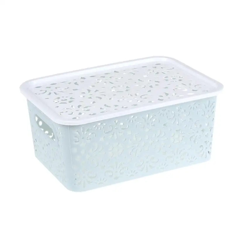 Storage Plastic Basket Baskets Box Bins Stackable Kitchen Hollow Organizer Drawer Out Shelf Desktop Lid Adjustable Coloured
