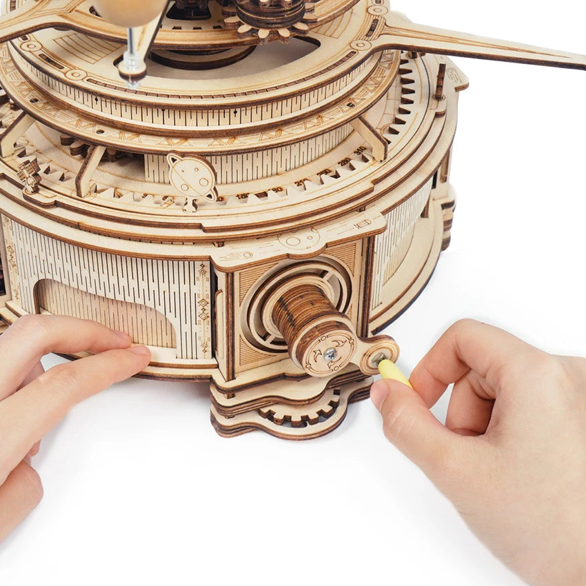 Robotime Rokr DIY Assemble Toys ST001 Mechanical Orrery Model Kit 3D Wooden Puzzles for Dropshipping