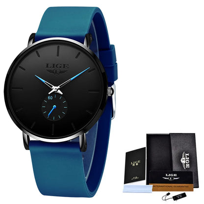LIGE  LG10006 40mm Fashion Simple Watch for Men Women Analog Quartz Wrist Watches Silicone Waterproof Watches Sports Watches