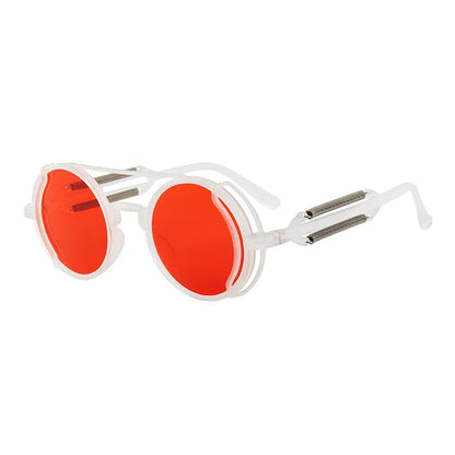 Classic Gothic Steampunk Sunglasses Luxury Brand Designer High Quality Men and Women Retro Round Pc Frame Sunglasses