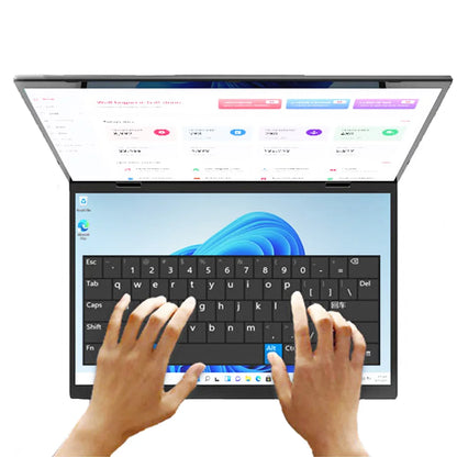 2026 New 14 Inch +14 Inch  Dual Touch Screen Intel 14th N150  Aluminum Yoga Laptops for Business Office Education Laptop