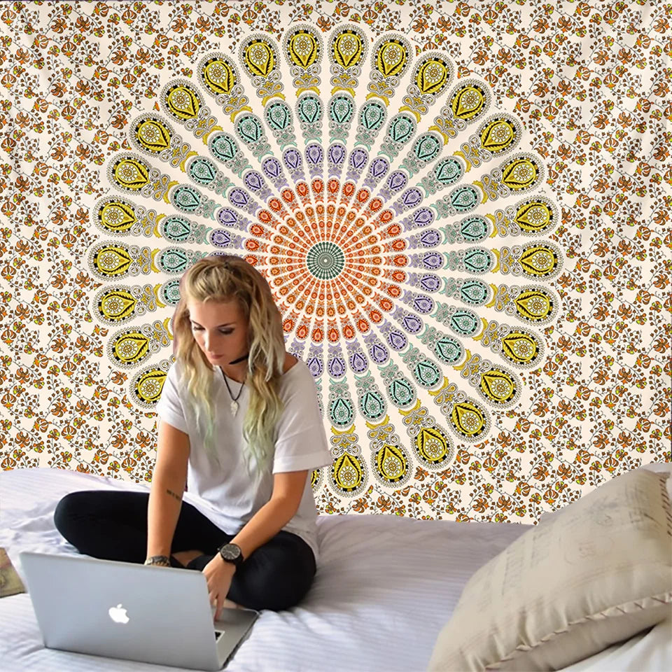 Mandala Tapestry Beach Yoga Mat Bedspread Table Cloth Hot New Decorative Wall Hanging Bohemia Indian Hippie Home 210x148cm