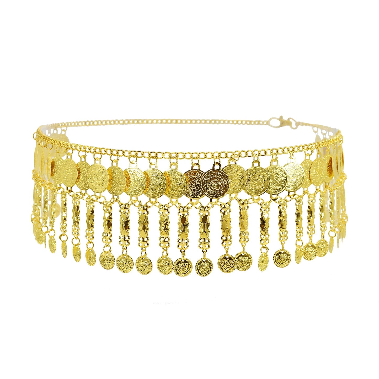 Indian Coin Belly Waist Body Chains for Women Female Gold Alloy Long Tassel Dance Dress Belt Wedding Party Metal Jewelry