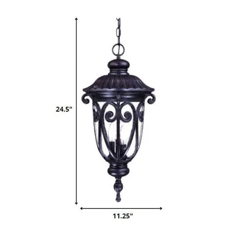 Naples 3-Light Marbleized Mahogany Hanging Ceiling Light by HMS
