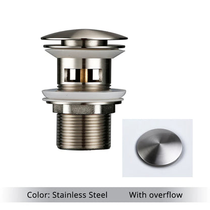 Pop up Drain Button Bathroom Sink Plug Black Gold Rose Siphon Waste Stopper Wash Basin Faucet Accessory for Kitchen Or Bath