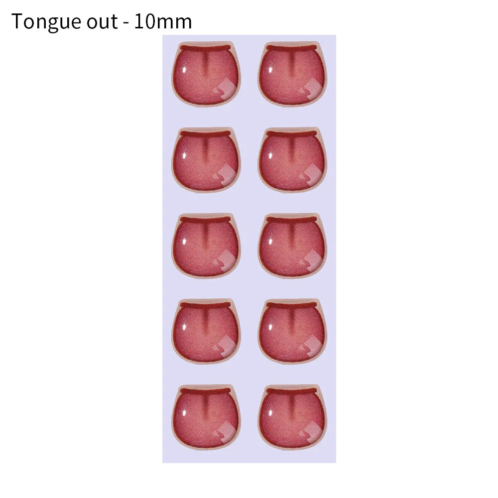 10pcs Cute Cartoon Mouth Stickers DIY Toys Doll Mouth Accessories Glass Crystal Anime Figurine Doll Face Organ Paster Decals
