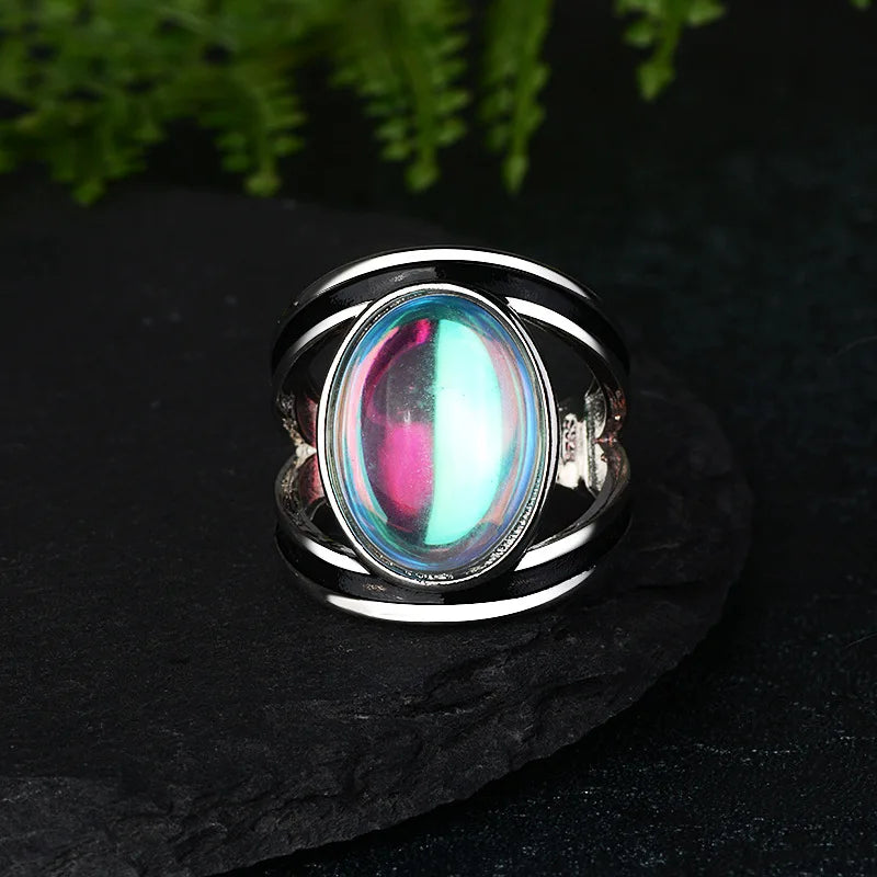 Fine Jewelry Femme Natural Moonstone Rings for Women 925 Sterling Silver Ring Bijoux Wedding Party Jewelry Gift