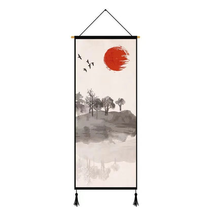 Chinese Landscape Decorative Painting Living Room Tapestry Wall Art Home Decor Canvas Poster Background Scroll Wall Paintings