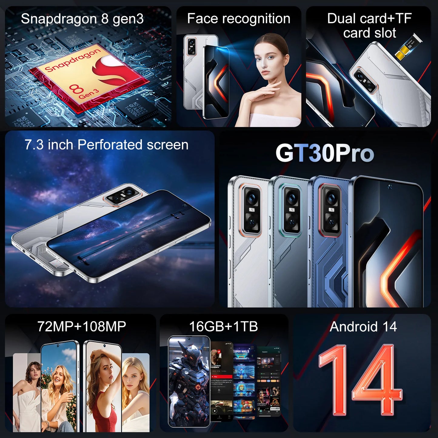 Gt30 5g 16+1tgb Wholesale Original 2sim Phones Smartphone Unlocked oneplus Mobile Phone