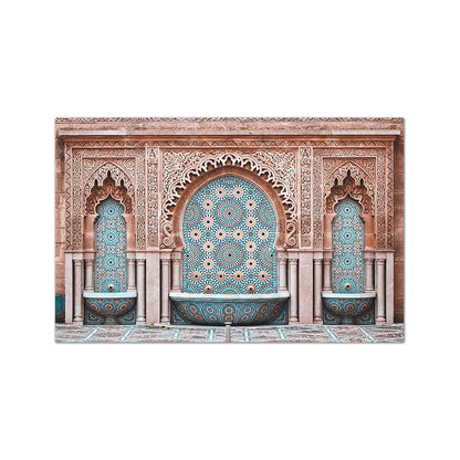 Moroccan Wall Art Canvas Print Marrakesh Architecture Poster Boho Wall Decor Terracotta Art Picture Decoration Painting for Home