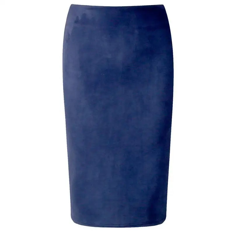 NEW Autumn Summer Women Suede Midi Pencil Skirt High Waist Gray green  XXL Sexy Style Stretch Wrap Ladies Office Work