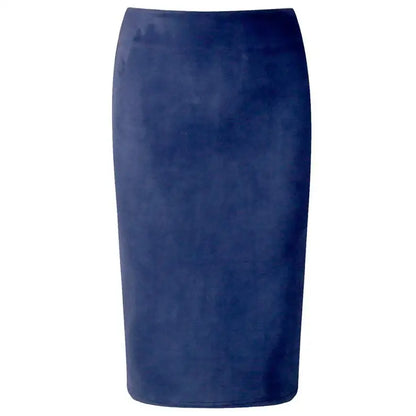 NEW Autumn Summer Women Suede Midi Pencil Skirt High Waist Gray green  XXL Sexy Style Stretch Wrap Ladies Office Work
