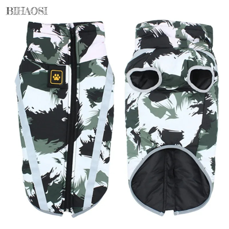 Large Pet Dog Clothes Winter Warm Pet Vest Jacket Waterproof Dog Coat Clothes For Large Dog Bulldog Golden Labrador Clothing