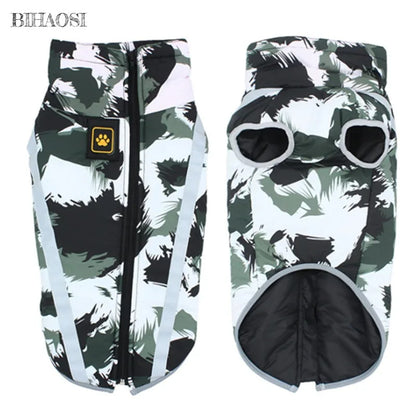 Large Pet Dog Clothes Winter Warm Pet Vest Jacket Waterproof Dog Coat Clothes For Large Dog Bulldog Golden Labrador Clothing