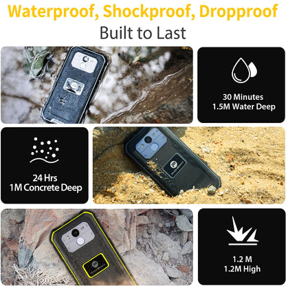 2024 New Design Waterproof IP68 Shockproof 4G NFC CDMA 13MP Rear Camera Android 10.0 Rugged Mobile Phone