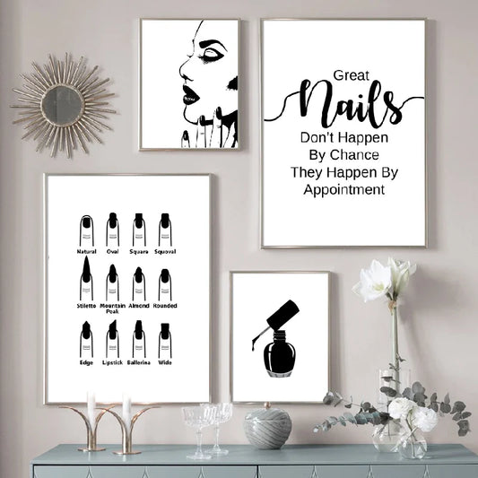 Nail Salon Wall Decoration Beauty Salon Wall Art Canvas Painting Nail Polish Quote Posters and Prints Nail Tech Artist Gift