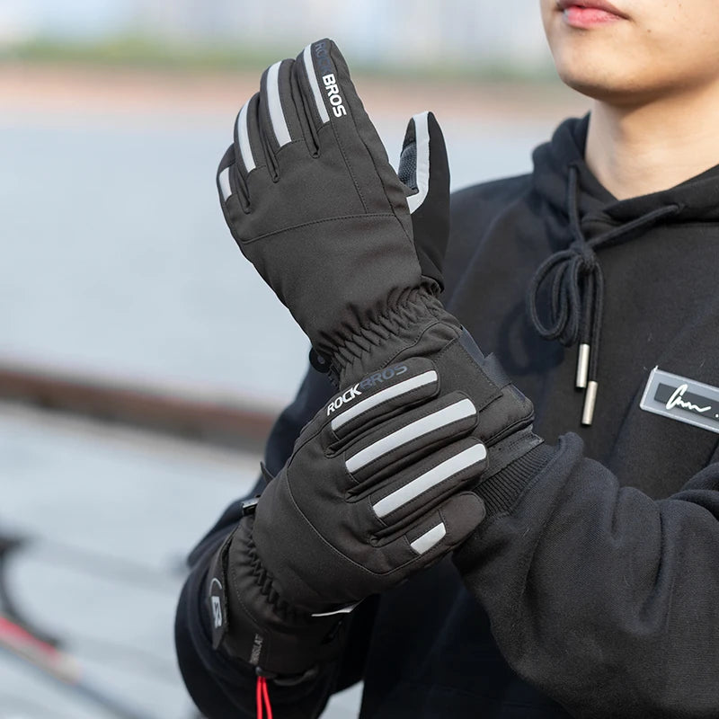 ROCKBROS Ski Gloves Snowboard Gloves Snowmobile Motorcycle Riding Winter Gloves Windproof Waterproof Unisex Snow Gloves