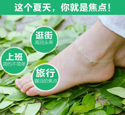 New Fashion Foot Anklet 925 Sterling Ladies Silver Anklets Bracelet Chain For Women Square Pendant Foot Pulseras Jewelry