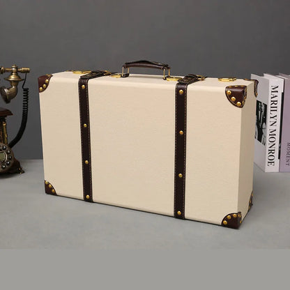 Luxury Vintage Trunk Travel Hand Big Suitcases Leather Luggage Under Bed Clothing Organizer Storage Box Antique Bin Customized