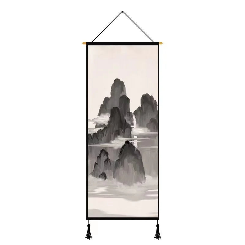 Chinese Landscape Decorative Painting Living Room Tapestry Wall Art Home Decor Canvas Poster Background Scroll Wall Paintings