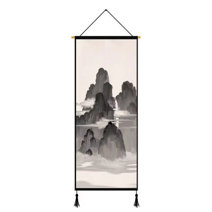 Chinese Landscape Decorative Painting Living Room Tapestry Wall Art Home Decor Canvas Poster Background Scroll Wall Paintings
