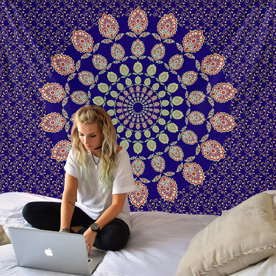 Mandala Tapestry Beach Yoga Mat Bedspread Table Cloth Hot New Decorative Wall Hanging Bohemia Indian Hippie Home 210x148cm