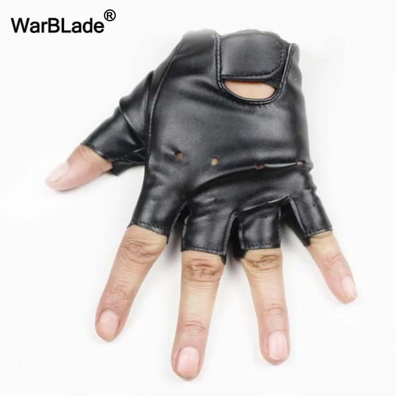 WarBLade High Qualtiy Kids Leather Gloves Boy Girls Fingerless Gloves Chilidren Half Finger Mittens Breathable Gants enfants