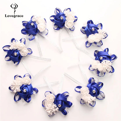 Lovegrace Wrist Corsages Bracelet Rose Artificial Flowers on the Wrist Bridesmaids Bracelet Marriage Bridal Hand Flower Wedding