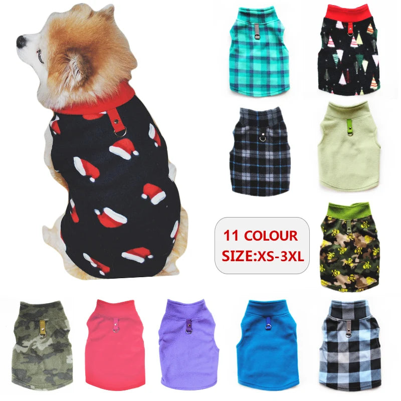 Warm Winter Dog Clothes Fleece Vest for Dog Puppy Fleece Clothing Soft Plaid Costume Doggy Autumn Winter Animal Pet Jacket Coat