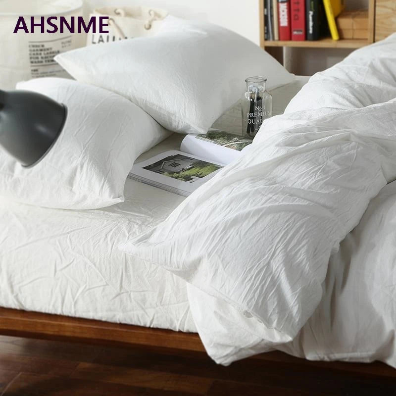 AHSNME 100% Cotton bed linen Super Soft Bedclothes Bedcover Cool Summer White Duvet Cover comforter bedding sets