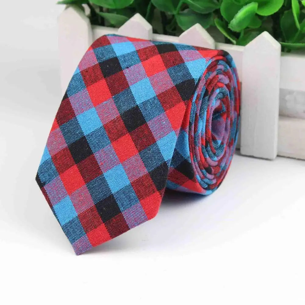 Fashion Tie Classic Men's Plaid Necktie Casual Tartan Suit Bowknots Ties Male Cotton Skinny Slim Ties Colourful Cravat