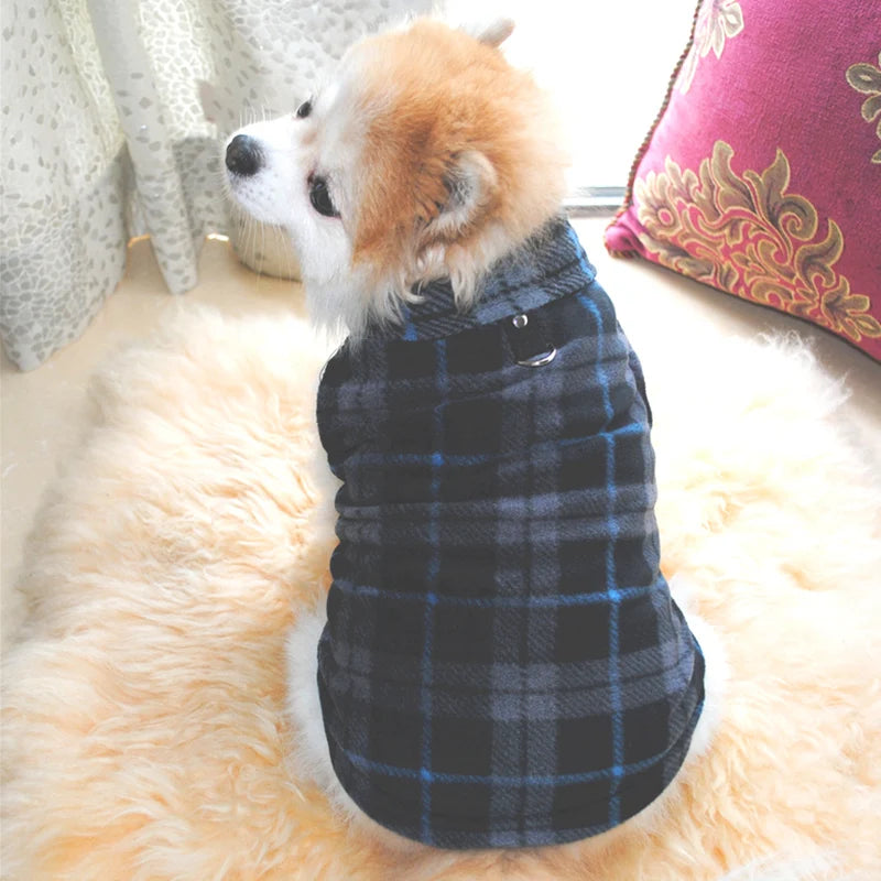 Warm Winter Dog Clothes Fleece Vest for Dog Puppy Fleece Clothing Soft Plaid Costume Doggy Autumn Winter Animal Pet Jacket Coat