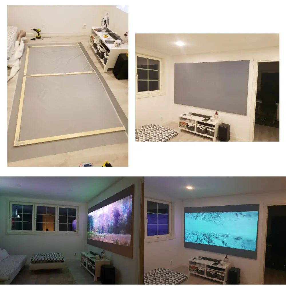 Salange Projector Screen,60 100 120 Inch Reflective Fabric Cloth Projection Screen For YG300 Projetor XGIMI DLP LED Home Theater
