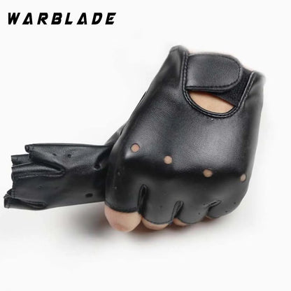 WarBLade High Qualtiy Kids Leather Gloves Boy Girls Fingerless Gloves Chilidren Half Finger Mittens Breathable Gants enfants