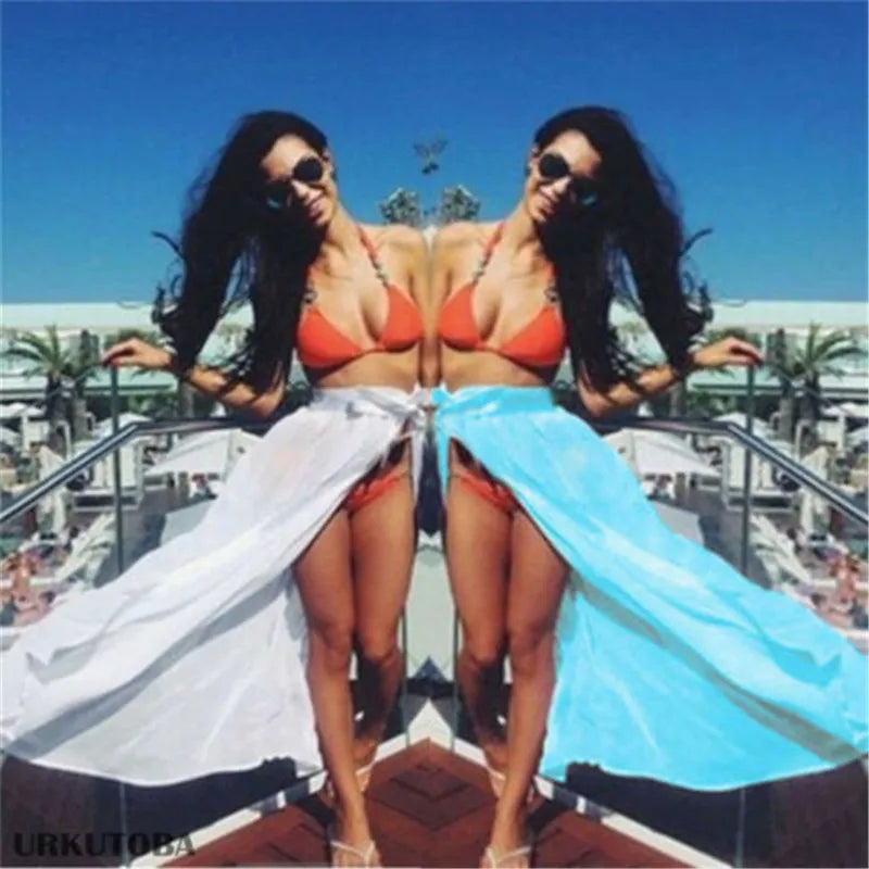 Sexy Beach Skirts Women Beach Dress Sarong Bikini 2024 Beach Cover Up Wrap Skirts Lady Towel Open-Back Swimwear Cover Ups