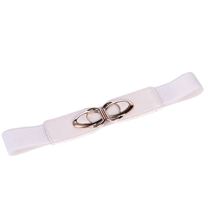 Women's Elastic Stretch Belt with Clasp Alloy Buckle Waist Cinching Waistband Fashion Waist Cinch 4.0cm Wide