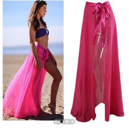 Sexy Beach Skirts Women Beach Dress Sarong Bikini 2024 Beach Cover Up Wrap Skirts Lady Towel Open-Back Swimwear Cover Ups
