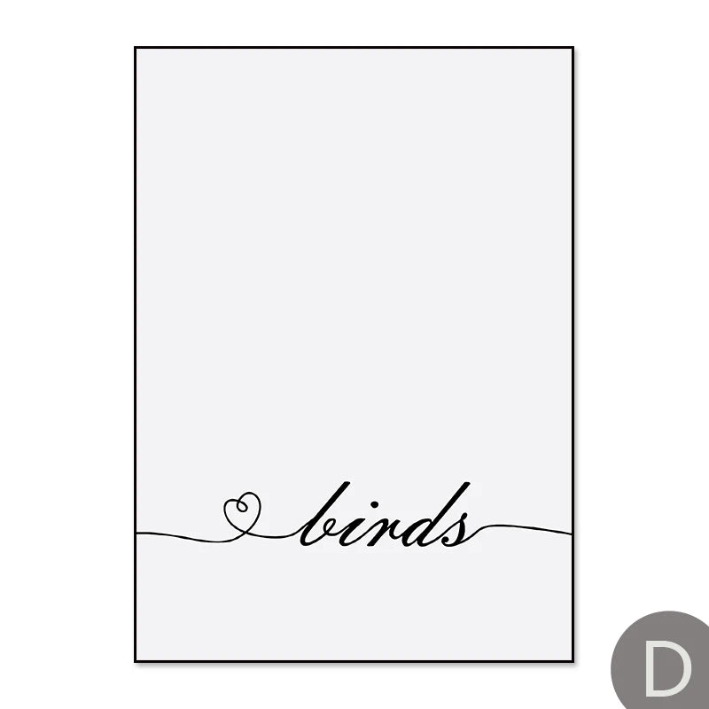 Cats Love Line Canvas Painting Minimalist Decorative Art Print Poster Nordic Black White Wall Picture Decor Nursery Kids Room