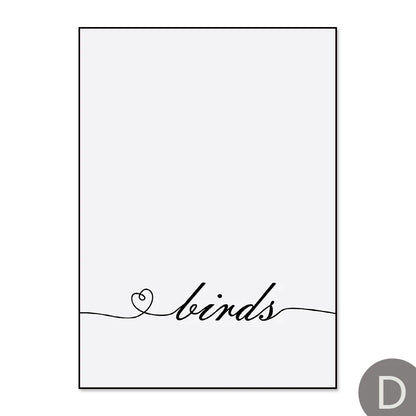 Cats Love Line Canvas Painting Minimalist Decorative Art Print Poster Nordic Black White Wall Picture Decor Nursery Kids Room