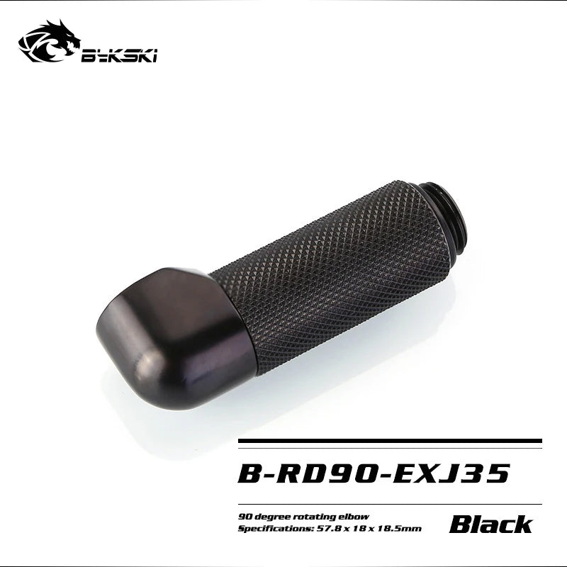 BYKSKI G1/4'' 90 Degree Rotary Fitting / Extend 15/20/25/30/35/40mm Water Cooling Adaptors Color Black