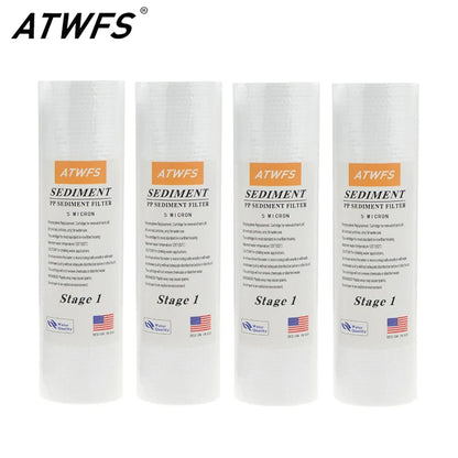 ATWFS Water Purifier Filter 5 Micron 4 x 10" ppf Filter Sediment Water Filter Cartridge (4 pcs) Aquarium pre-filters