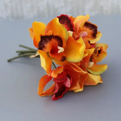 7 head wedding decoration mariage Orchid artificial flower decorative silk voilet bridal bouquet home decoration accessories