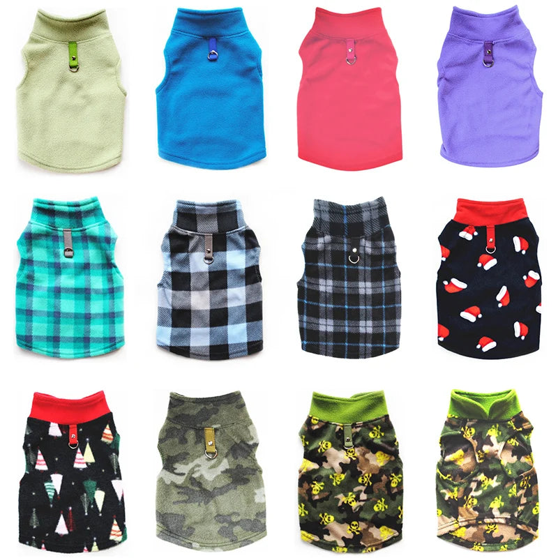 Warm Winter Dog Clothes Fleece Vest for Dog Puppy Fleece Clothing Soft Plaid Costume Doggy Autumn Winter Animal Pet Jacket Coat