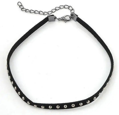 Cute Fashion Bohemian Personality Rivets Hot Nail Fender Necklace Collar Statement Necklace Choker Necklace Gargantilha Collares