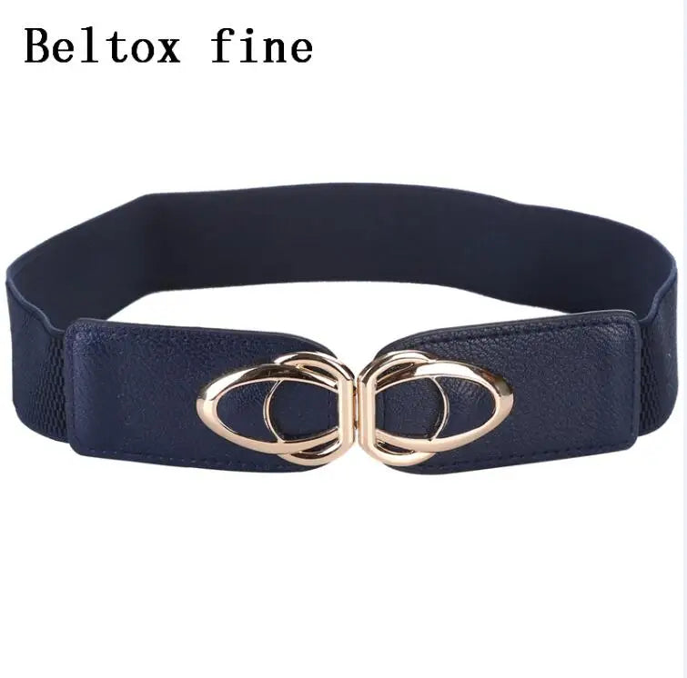 Women's Elastic Stretch Belt with Clasp Alloy Buckle Waist Cinching Waistband Fashion Waist Cinch 4.0cm Wide