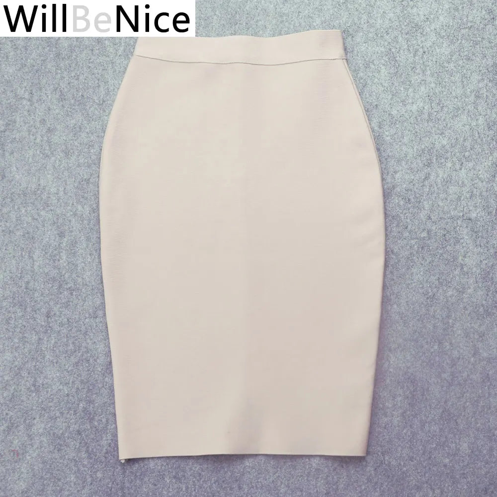 Willbenice Sexy Office Bandage Skirts Nude Purple White Bodycon Slim Womens Knee Length Hot Pink Fuchia Black Pencil Maxi Skirts