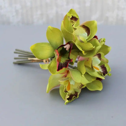 7 head wedding decoration mariage Orchid artificial flower decorative silk voilet bridal bouquet home decoration accessories