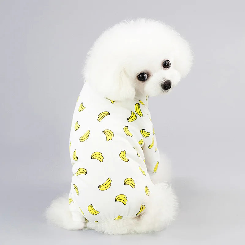 Cute Small Dogs Pajamas For Pet Dogs Cat Clothes Puppy Jumpsuit For Dog Coat For Chihuahua Pomeranian Dogs Print Clothing Shirt