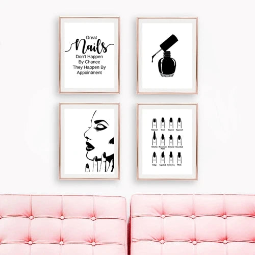 Nail Salon Wall Decoration Beauty Salon Wall Art Canvas Painting Nail Polish Quote Posters and Prints Nail Tech Artist Gift
