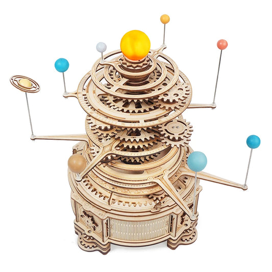 Robotime Rokr DIY Assemble Toys ST001 Mechanical Orrery Model Kit 3D Wooden Puzzles for Dropshipping